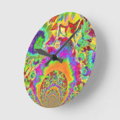 Sunflower Fields Forever - orange Runde Wanduhr (Winkel)