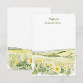 Sunflower Fields Landscape Mitteilungskarte (Vorne/Hinten)