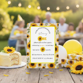 Sunflower First Birthday Invitation Our Little Sun Einladung