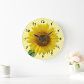 Sunflower Floral Clock Große Wanduhr (Zuhause)