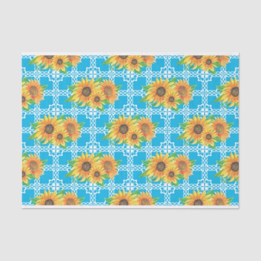 Sunflower Floral Frog Seidenpapier (Vorderseite)