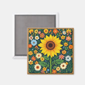 Sunflower floral magnet (Vorderseite/Rückseite)