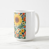 Sunflower floral mug kaffeetasse (VorderseiteRechts)