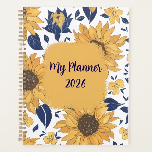 Sunflower Floral Planner Cover Planer (Vorderseite)