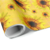 Sunflower Floral Rustic Country Wrapping Paper Geschenkpapier (Rolleneckpunkt)