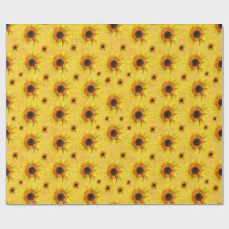 Sunflower Floral Rustic Country Wrapping Paper Geschenkpapier