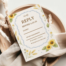 Sunflower Floral Rustic Response Design