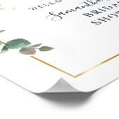 Sunflower Floral Script Bridal Shower Welcome Poster (Ecke)