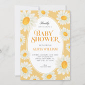 Sunflower Floral seamless pattern baby shower Einladung (Vorderseite)