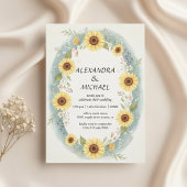 Sunflower Floral Watercolor Wedding Invite Einladung