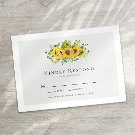 Sunflower Floral Wedding RSVP Card