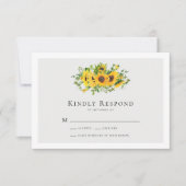 Sunflower Floral Wedding RSVP Card Karte (Vorderseite)