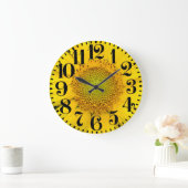 Sunflower Flower Big Number Wall Clock Große Wanduhr (Zuhause)