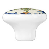 Sunflower Flower Mediterranean Blue Orange Cream Keramikknauf (Seitenansicht)