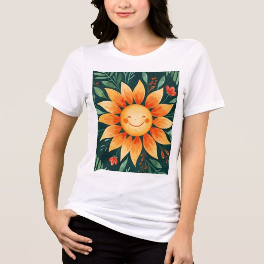 Sunflower flower Tri-Blend shirt (Vorderseite)