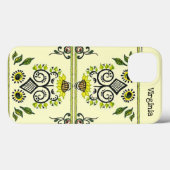 Sunflower Folk Pattern and your name Case-Mate iPhone Hülle (Rückseite (Horizontal))