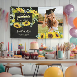 Sunflower Foto Script Abschluss Willkommen Party Banner