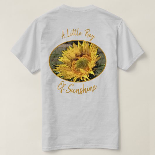 Sunflower Foto Word Collage Typografy Custom T-Shirt (Design Rückseite)