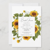 Sunflower Frame Bridal Shower  Einladung (Vorderseite)