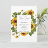 Sunflower Frame Bridal Shower  Einladung (Stehend Vorderseite)