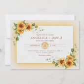 Sunflower Frame Wedding Invitation Einladung (Vorderseite)