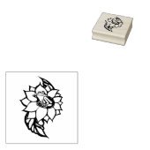 Sunflower Frog Floral Froggy Flower                Gummistempel (Stempel)