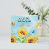 SUNFLOWER GEBURTSTAG BRUNCH-EINLADUNGEN SAVE THE DATE (Stehend Vorderseite)