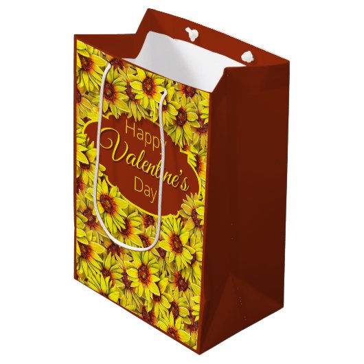 Sunflower Gift Bag Mittlere Geschenktüte (Vorderseite Schrägansicht)