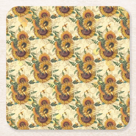 Sunflower Gifts | Sunflower Turn Surrounded Rechteckiger Pappuntersetzer (Vorderseite)