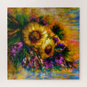 "Sunflower Glow" 24" x 24" Puzzle (Horizontal)