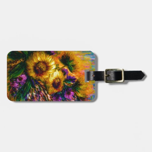 "Sunflower Glow" Gepäckanhänger (Vorderseite horizontal)