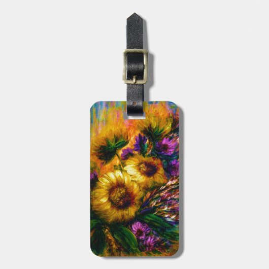 "Sunflower Glow" Gepäckanhänger (Vorderseite vertikal)