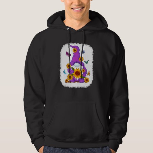 Sunflower Gnome Paint Background Hoodie (Vorderseite)