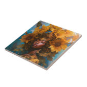 Sunflower Goddess Fantasy Art Fliese (Seite)
