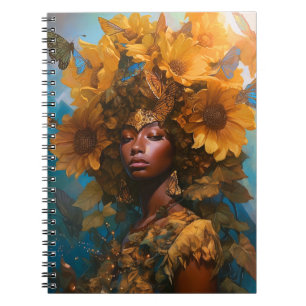 Sunflower Goddess Fantasy Art Notizblock