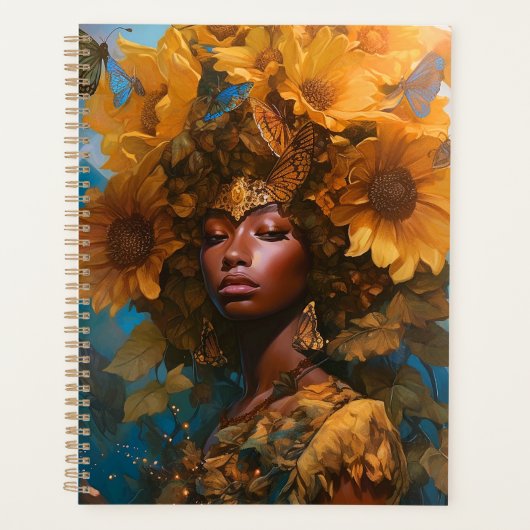 Sunflower Goddess Fantasy Art Planer (Vorderseite)