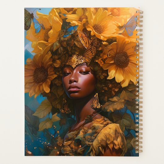 Sunflower Goddess Fantasy Art Planer (Rückseite)