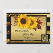 Sunflower Gold Black Foto Save the Date Karte (Vorderseite)