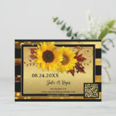 Sunflower Gold Black Foto Save the Date Karte (Stehend Vorderseite)