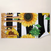 Sunflower Gold Drip Beach Towel Strandtuch (Vorderseite)