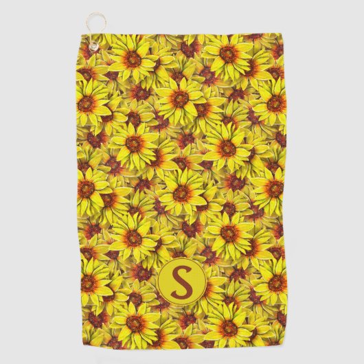 Sunflower Golf Towel Golfhandtuch (Vorderseite)