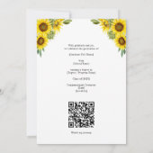 Sunflower Graduation Photo Rustic Floral QR Code Einladung (Rückseite)