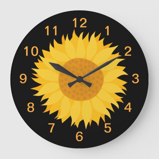 Sunflower. Große Wanduhr (Vorderseite)