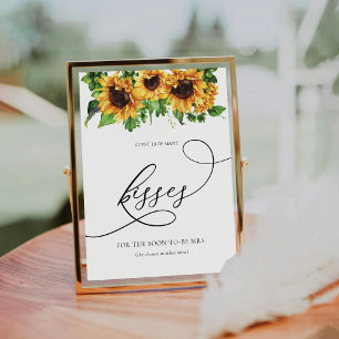 Sunflower Guest How many Kisses Sign Sockelschild