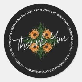 Sunflower Hand Dragezeichnete Skriptgeschäft Viele Runder Aufkleber