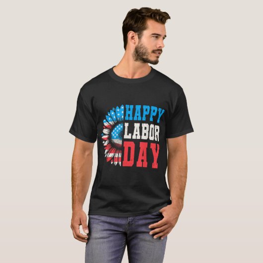 Sunflower Happy Labour Day Patriotic Labour Day Mä T-Shirt (Vorne ganz)
