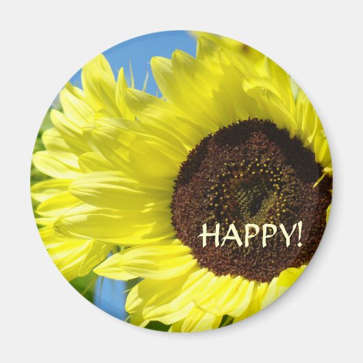 SUNFLOWER Happy! Magnete Gelbe Sun-Blume Magnet (Vorne)