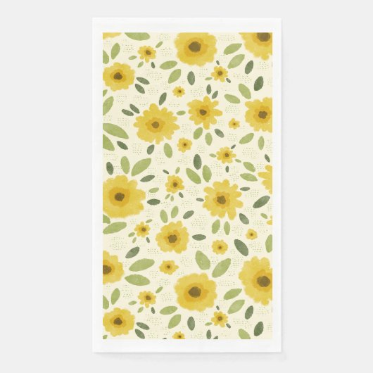 Sunflower Happy Pattern Serviette (Vorderseite)