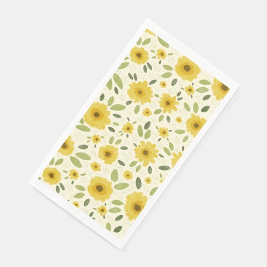 Sunflower Happy Pattern Serviette (Ecke)