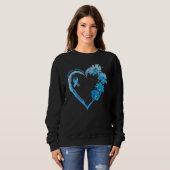Sunflower Heart Blue Ribbon Diabetes Awareness Mon Sweatshirt (Vorne ganz)